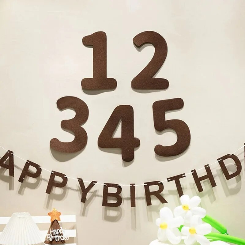 Vildist sünnipäevabänner kuulipael Vilt digitaalne palju õnne sünnipäevaks peokaunistused lastele rippuvad lipu tõmbavad lilled beebi dušitarbed