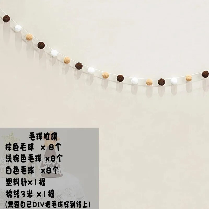 Vildist sünnipäevabänner kuulipael Vilt digitaalne palju õnne sünnipäevaks peokaunistused lastele rippuvad lipu tõmbavad lilled beebi dušitarbed