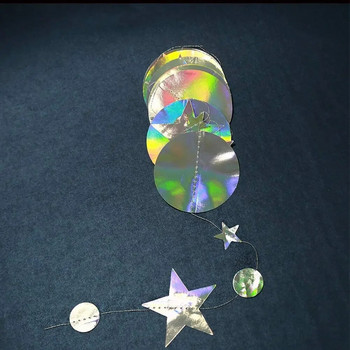 Laser Mirror Paper Star Dot Garland for Wedding Kids Διακόσμηση πάρτι γενεθλίων 1ου μωρού Χριστουγεννιάτικα κρεμασμένα πανό