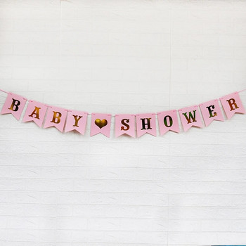Μπλε ροζ It Is A Boy Girl Baby Shower Banners Κρεμαστά χαρτί κουκούτσια γιρλάντα Διακόσμηση ντους μωρού φύλου Reveal Party Supplies