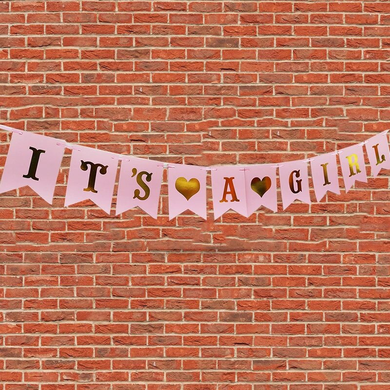 Kék Rózsaszín Ez egy fiú lány Babazuhany Bannerek Függő Papír Sármány Füzér Babazuhany Dekoráció Nem Felfedez Buli Kellékek