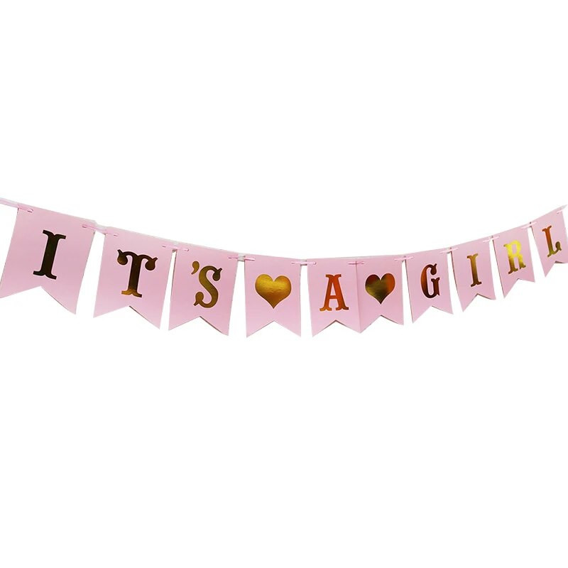 Kék Rózsaszín Ez egy fiú lány Babazuhany Bannerek Függő Papír Sármány Füzér Babazuhany Dekoráció Nem Felfedez Buli Kellékek