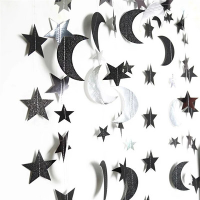 13 jalga kuldne Twinkle Little Star Party Garlands Glitter Rippuvad Kuu tähed Kaunistused Lapsed Sünnipäev Baby Shower Ramadan EID Party