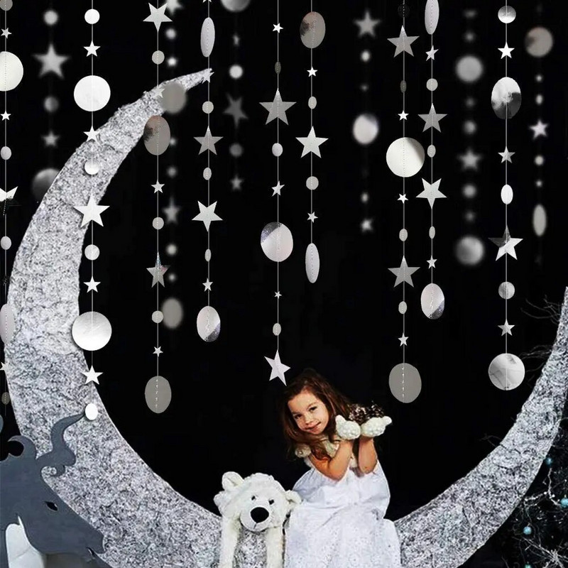 13 jalga kuldne Twinkle Little Star Party Garlands Glitter Rippuvad Kuu tähed Kaunistused Lapsed Sünnipäev Baby Shower Ramadan EID Party