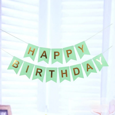 1 set sretan rođendan zlatne zastave za utiskivanje kartona 18 * 13 cm ukrasi za zabavu DIY potrepštine povlačenje rođendanske zastave