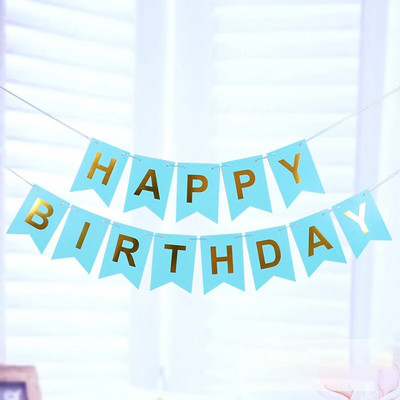 1 set sretan rođendan zlatne zastave za utiskivanje kartona 18 * 13 cm ukrasi za zabavu DIY potrepštine povlačenje rođendanske zastave