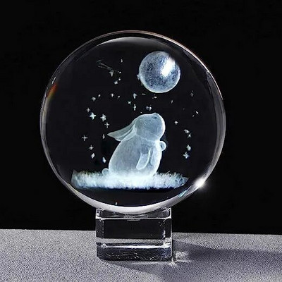 3D Zemlja Laserski gravirana kristalna kugla Mnogo dizajna Životinja Zmaj Mačka Galaksija Globus Staklena kugla Astronomija Poklon Dekoracija doma