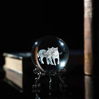 3D Zemlja Laserski gravirana kristalna kugla Mnogo dizajna Životinja Zmaj Mačka Galaksija Globus Staklena kugla Astronomija Poklon Dekoracija doma