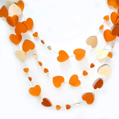 Ghirlande de inimă de dragoste din hârtie colorată de 10 metri Decorații de petrecere pentru ziua de naștere pentru curcubeu, agățat inimioare, bannere multicolore