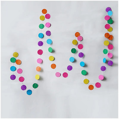 Ghirlande de inimă de dragoste din hârtie colorată de 10 metri Decorații de petrecere pentru ziua de naștere pentru curcubeu, agățat inimioare, bannere multicolore