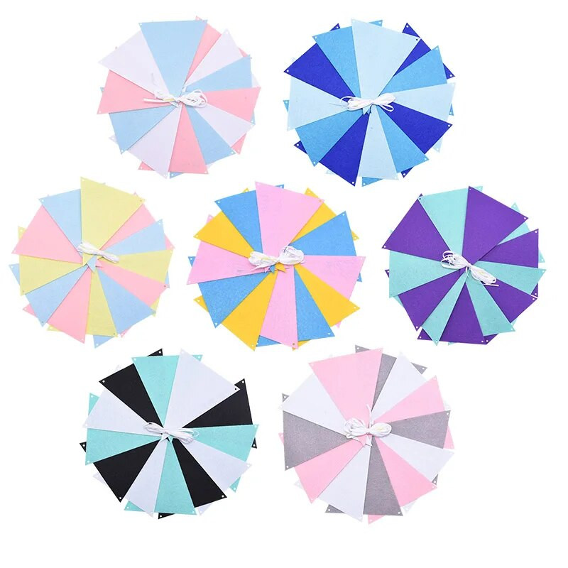 12 zászló függő transzparens filcszövet füzér falra akasztó sármány zászló zászló babaváráshoz esküvői születésnapi parti dekoráció