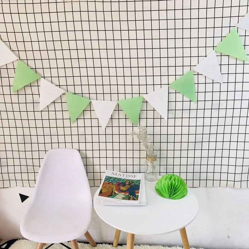 12tk/komplekt 13*17cm lipud nöörid vildist bänner vanikud Sünnipäevapunn Baby Shower Pulmapeokaunistused