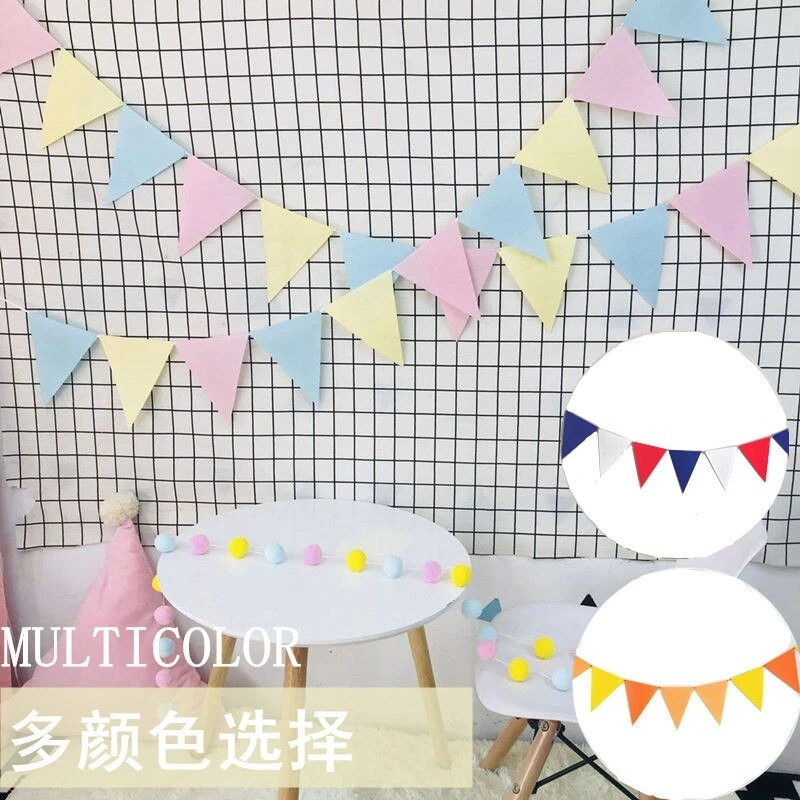 12tk/komplekt 13*17cm lipud nöörid vildist bänner vanikud Sünnipäevapunn Baby Shower Pulmapeokaunistused