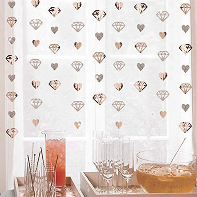 Ghirlande cu inimă roșie pentru dușul de mireasă, ghirlande cu două fețe din hârtie, agățate, pentru ziua mamei, nuntă, decorațiuni pentru petrecerea burlacilor