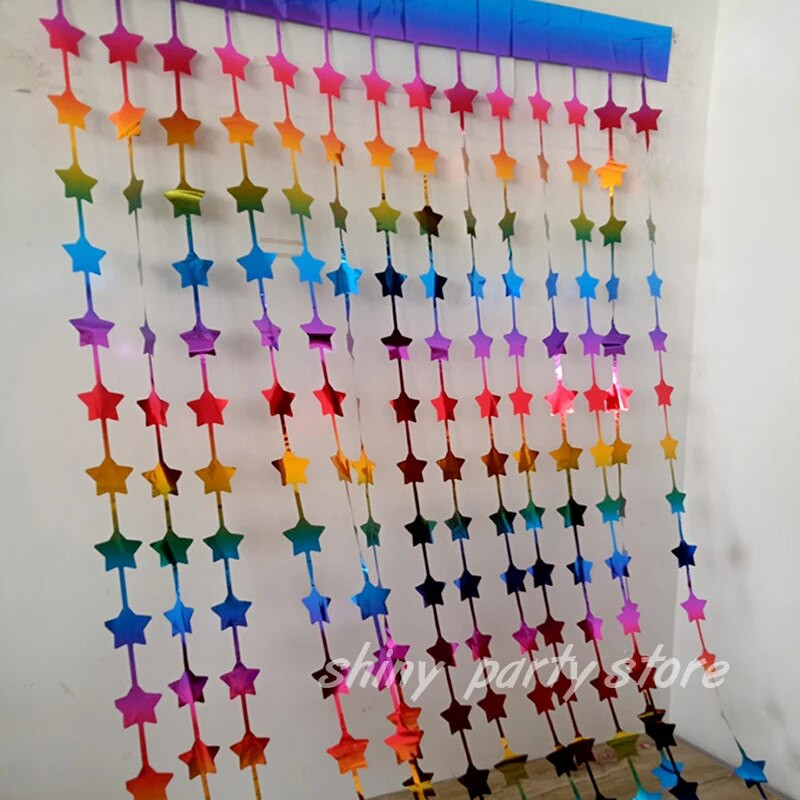 Uus Star Wave Point Star Rain siidkardin Sünnipäevapeo taustaks Sein Pulmakaunistus Magustoidulaua kujundustarvikud