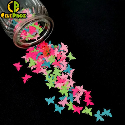 15-grammised lauakonfettid, värvilised liblikas, lõigatud plastist scartterid tüdrukute sünnipäevapeoks poe vitriin Koduürituse sisekujundus