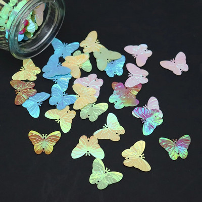 15-grammised lauakonfettid, värvilised liblikas, lõigatud plastist scartterid tüdrukute sünnipäevapeoks poe vitriin Koduürituse sisekujundus