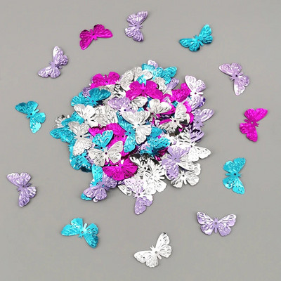 15-grammised lauakonfettid, värvilised liblikas, lõigatud plastist scartterid tüdrukute sünnipäevapeoks poe vitriin Koduürituse sisekujundus