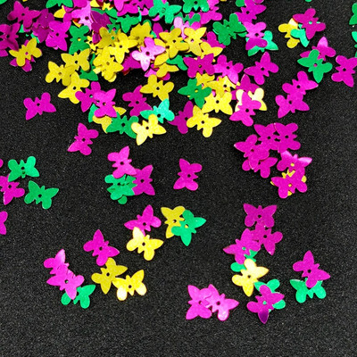 15-grammised lauakonfettid, värvilised liblikas, lõigatud plastist scartterid tüdrukute sünnipäevapeoks poe vitriin Koduürituse sisekujundus