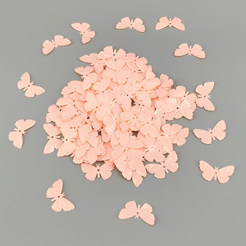 15-grammised lauakonfettid, värvilised liblikas, lõigatud plastist scartterid tüdrukute sünnipäevapeoks poe vitriin Koduürituse sisekujundus