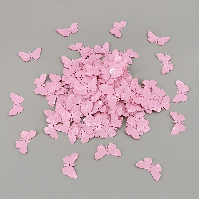 15-grammised lauakonfettid, värvilised liblikas, lõigatud plastist scartterid tüdrukute sünnipäevapeoks poe vitriin Koduürituse sisekujundus