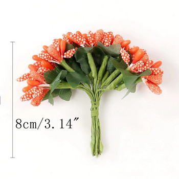 12 τμχ Stamen Sugar Χειροποίητα κεντήματα τεχνητά λουλούδια Χριστουγεννιάτικη διακόσμηση γάμου Diy στεφάνι Κουτί δώρου Scrapbooking Fake Flower