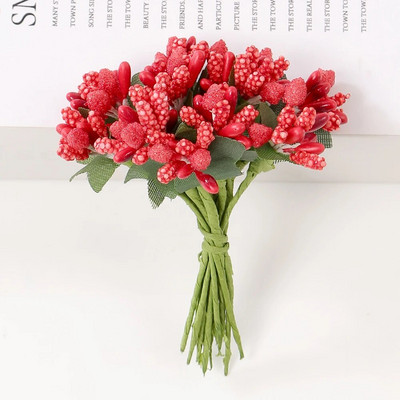 12 db porzócukor Kézzel készített kézimunka Művirágok Esküvői Karácsonyi dekoráció Barkács koszorú díszdoboz Scrapbooking hamis virág