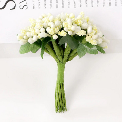 12 db porzócukor Kézzel készített kézimunka Művirágok Esküvői Karácsonyi dekoráció Barkács koszorú díszdoboz Scrapbooking hamis virág