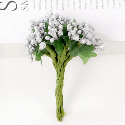 12 db porzócukor Kézzel készített kézimunka Művirágok Esküvői Karácsonyi dekoráció Barkács koszorú díszdoboz Scrapbooking hamis virág