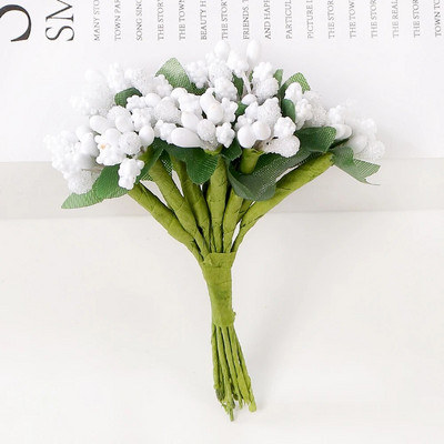 12 db porzócukor Kézzel készített kézimunka Művirágok Esküvői Karácsonyi dekoráció Barkács koszorú díszdoboz Scrapbooking hamis virág