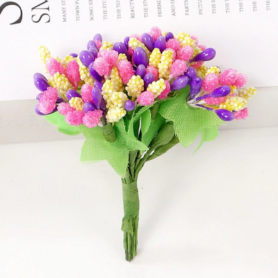 12 db porzócukor Kézzel készített kézimunka Művirágok Esküvői Karácsonyi dekoráció Barkács koszorú díszdoboz Scrapbooking hamis virág