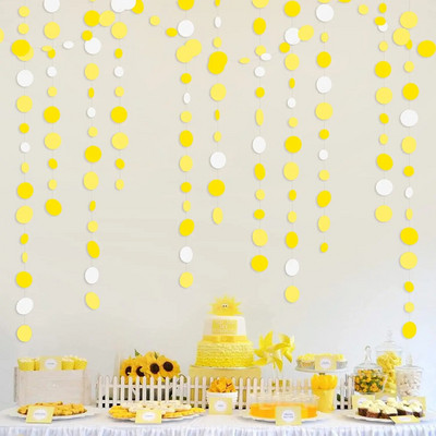 11 Ft tumesinine kuldne beež paberist ringikujulised täpid Garland rippuv paber täpiline vooder kuninglik sinine sünnipäeva beebi duši kaunistus