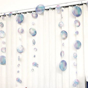 2бр. 2M прозрачни гирлянди с балончета под морето Парти висящи орнаменти Тема Русалка Декорация за парти за 1-ви рожден ден