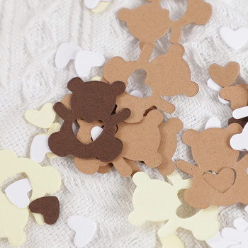 150 τμχ Kawaii Bear Heart Paper Sprinkles Τραπέζι κομφετί για κοριτσάκι για πάρτι γενεθλίων Baby shower Διακόσμηση γαμήλιου πάρτι