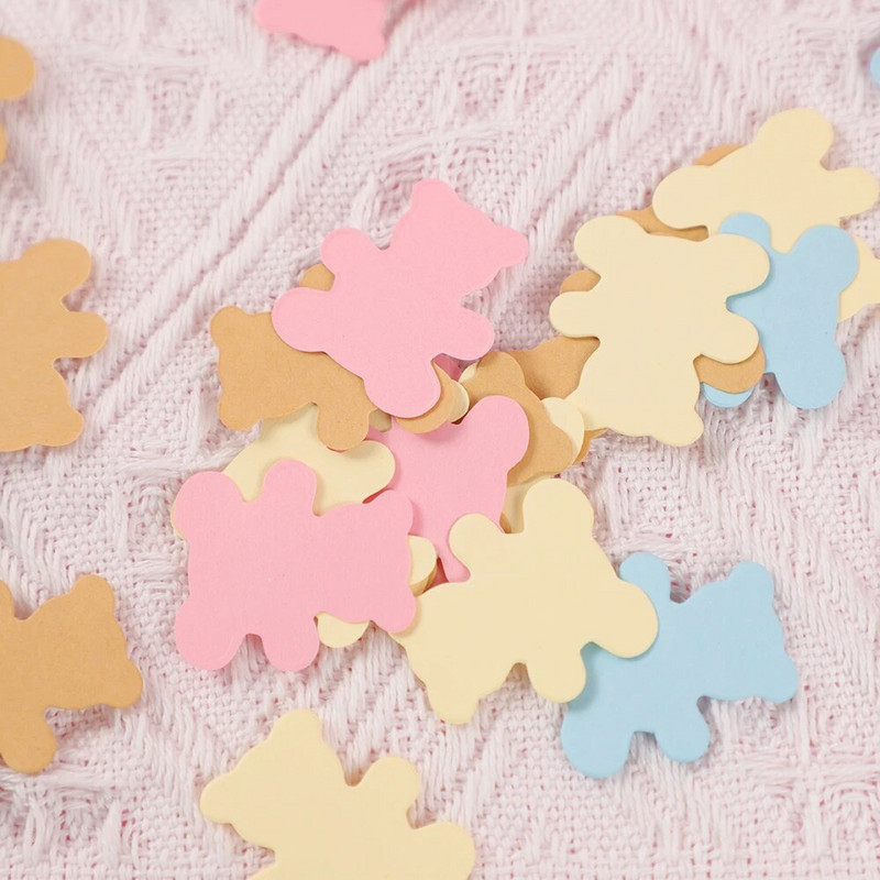 150db Kawaii Bear Heart Paper Sprinkles Konfettiasztal Szóró Kisfiú Lány Születésnapi Party Baba Shower Esküvői Party dekoráció