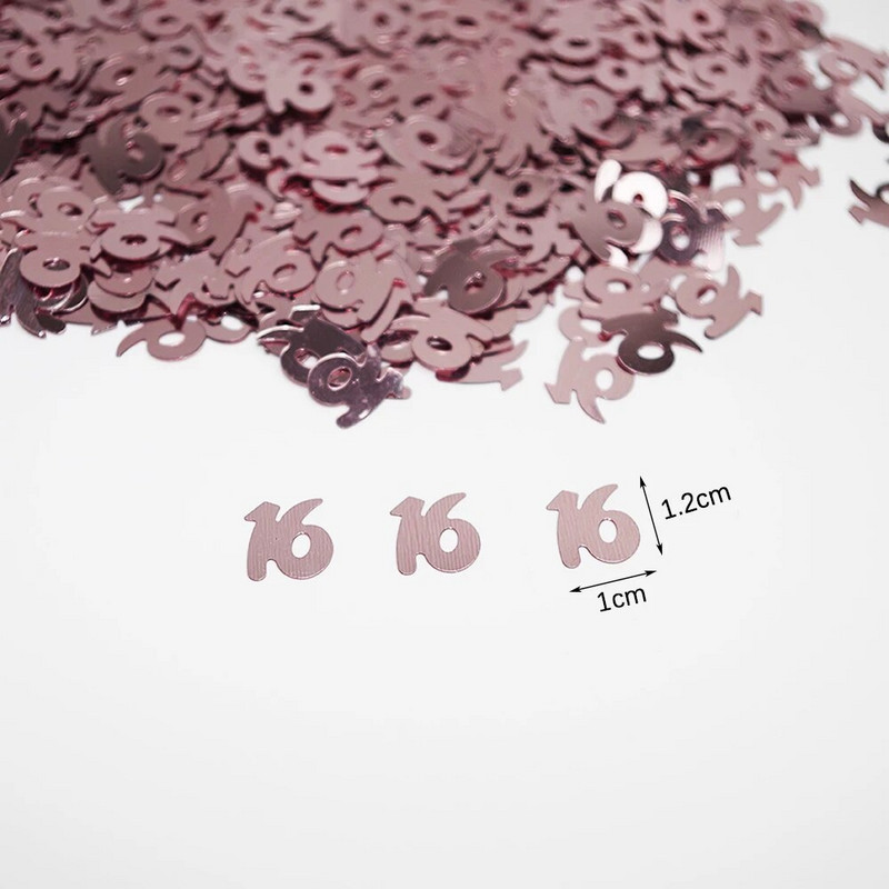 15 g/kott Rose Gold Confetti Palju õnne sünnipäevaks number 1 16 18 20 Konfettide sünnipäevapeo kaunistus pulma-aastapäev