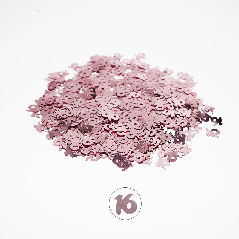 15 g/kott Rose Gold Confetti Palju õnne sünnipäevaks number 1 16 18 20 Konfettide sünnipäevapeo kaunistus pulma-aastapäev