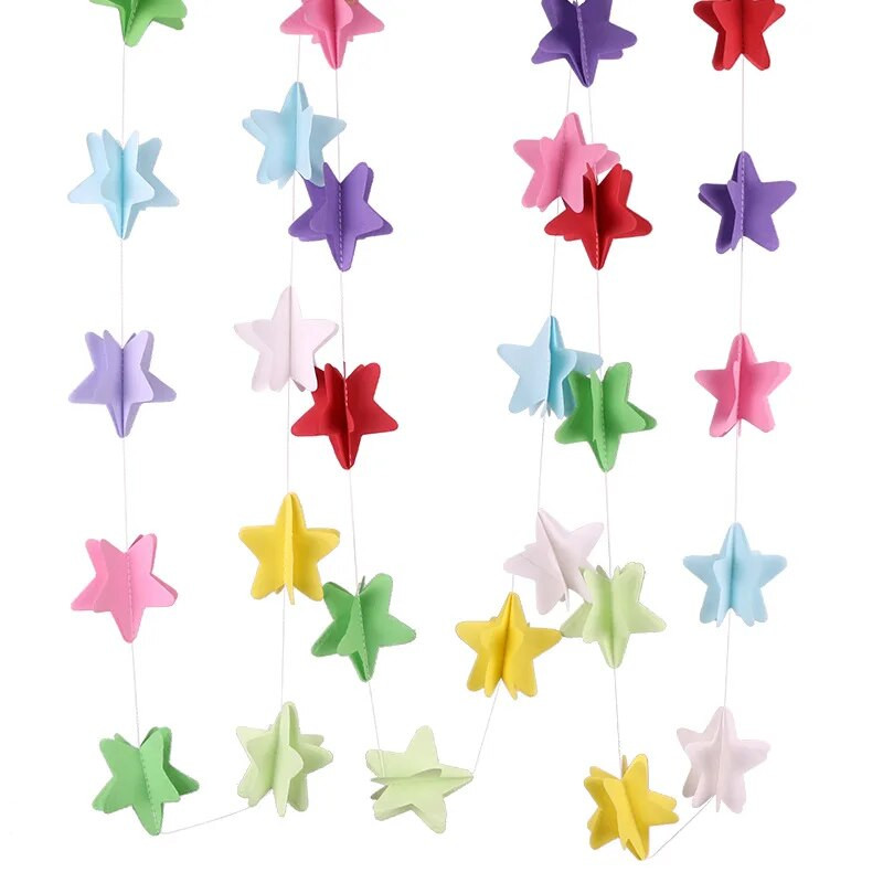 3D drugelio širdelės popierinė girlianda kabanti žvaigždė minkštojo popieriaus girliandos styga kūdikių dušas vaikų gimtadienio vakarėlio vestuvių dekoravimas