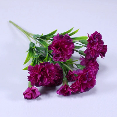 Mesterséges szegfű virág kültéri UV-álló, fakulásmentes műanyag szegfű csokor házibuli esküvői fesztivál kerti dekorációjához