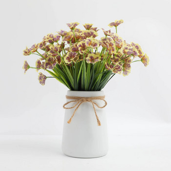 Симулация на цвете симулация лилава орхидея пет вилица вода трева цвете сватбен букет цвете съвпадащи реквизити
