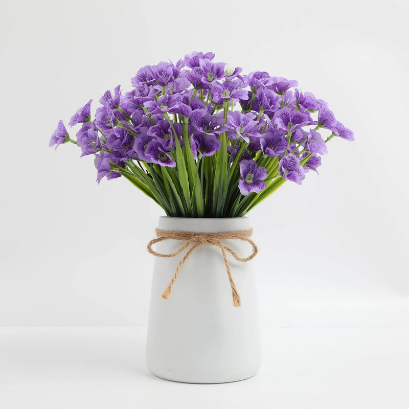 Imitacija gėlių imitacija violetinė orchidėja penkios šakutės vandens žolė gėlė vestuvinė puokštė gėlių derinimo rekvizitai