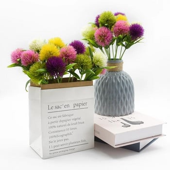 5τμχ Τεχνητά φυτά Βάζα με μπουκέτο πικραλίδα για διακόσμηση σπιτιού Γάμος Διακοσμητικά ψεύτικα λουλούδια Κεντήματα Διακοσμητική γλάστρα