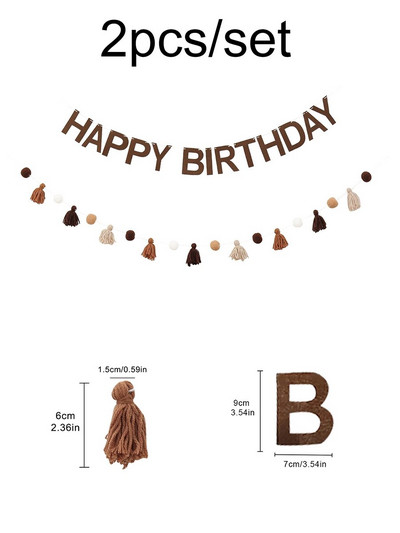 2TK Sünnipäeva kirja lipp juuksepalli villane tutibänner