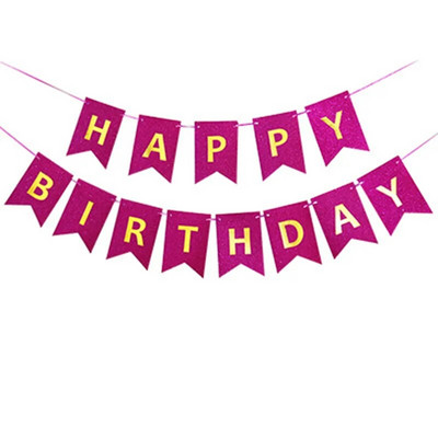 Boldog születésnapot levél csillogó papír transzparens húzza zászló gyereknapi party baba zuhany dekoráció