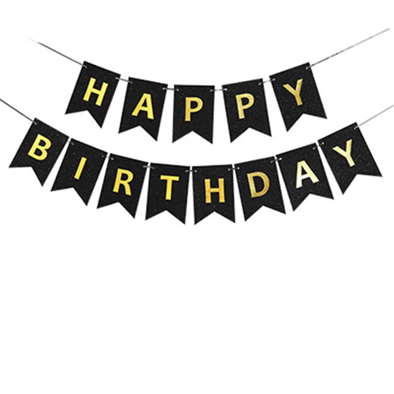 Boldog születésnapot levél csillogó papír transzparens húzza zászló gyereknapi party baba zuhany dekoráció