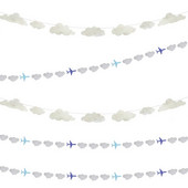 1 db Cloud&Plane Bannerek Babazuhanyok Parti Füzérek Dekoráció Gyerekek Születésnapja Boldog Lógó Háttér Füzér Buli Kellékek