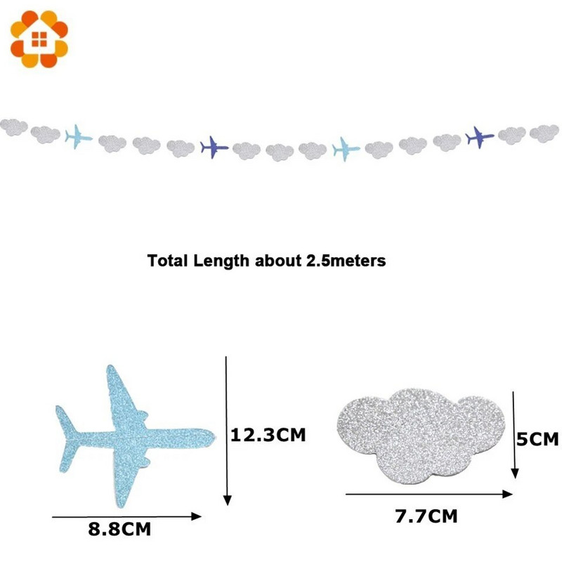 1 db Cloud&Plane Bannerek Babazuhanyok Parti Füzérek Dekoráció Gyerekek Születésnapja Boldog Lógó Háttér Füzér Buli Kellékek