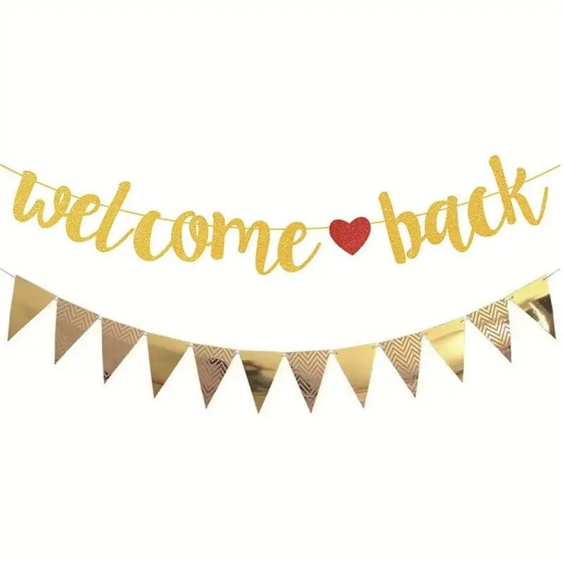 3M Homecoming Peokaunistus Ligatuur Kiri Tere tulemast Tagasi Lipp Bänner Klassiruumi tegevused Peod Rippuvad pungil taust