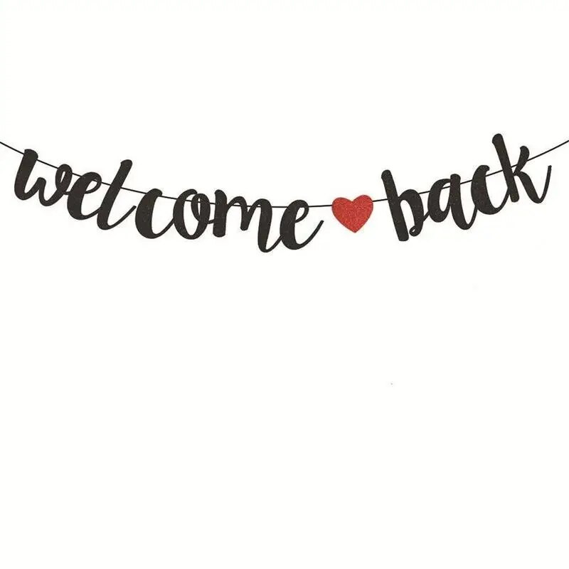 3M Homecoming Peokaunistus Ligatuur Kiri Tere tulemast Tagasi Lipp Bänner Klassiruumi tegevused Peod Rippuvad pungil taust