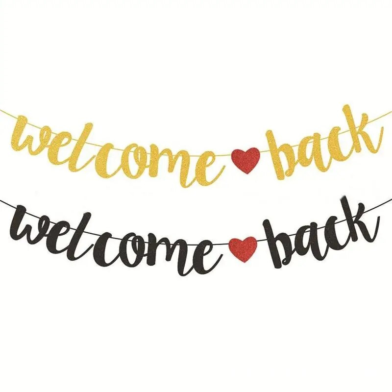 3M Homecoming Peokaunistus Ligatuur Kiri Tere tulemast Tagasi Lipp Bänner Klassiruumi tegevused Peod Rippuvad pungil taust